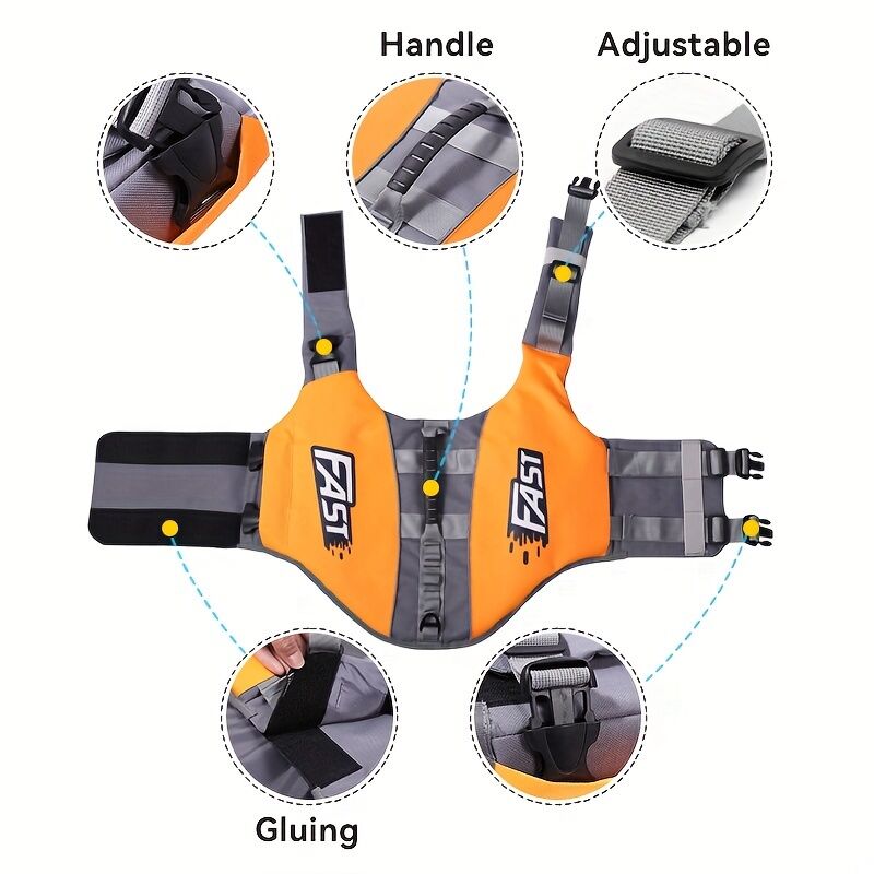 Safe Playtime: The ultimate dog buoyancy vest designed for water adventures. Pet life jacket. Christmas, Black Friday pet products