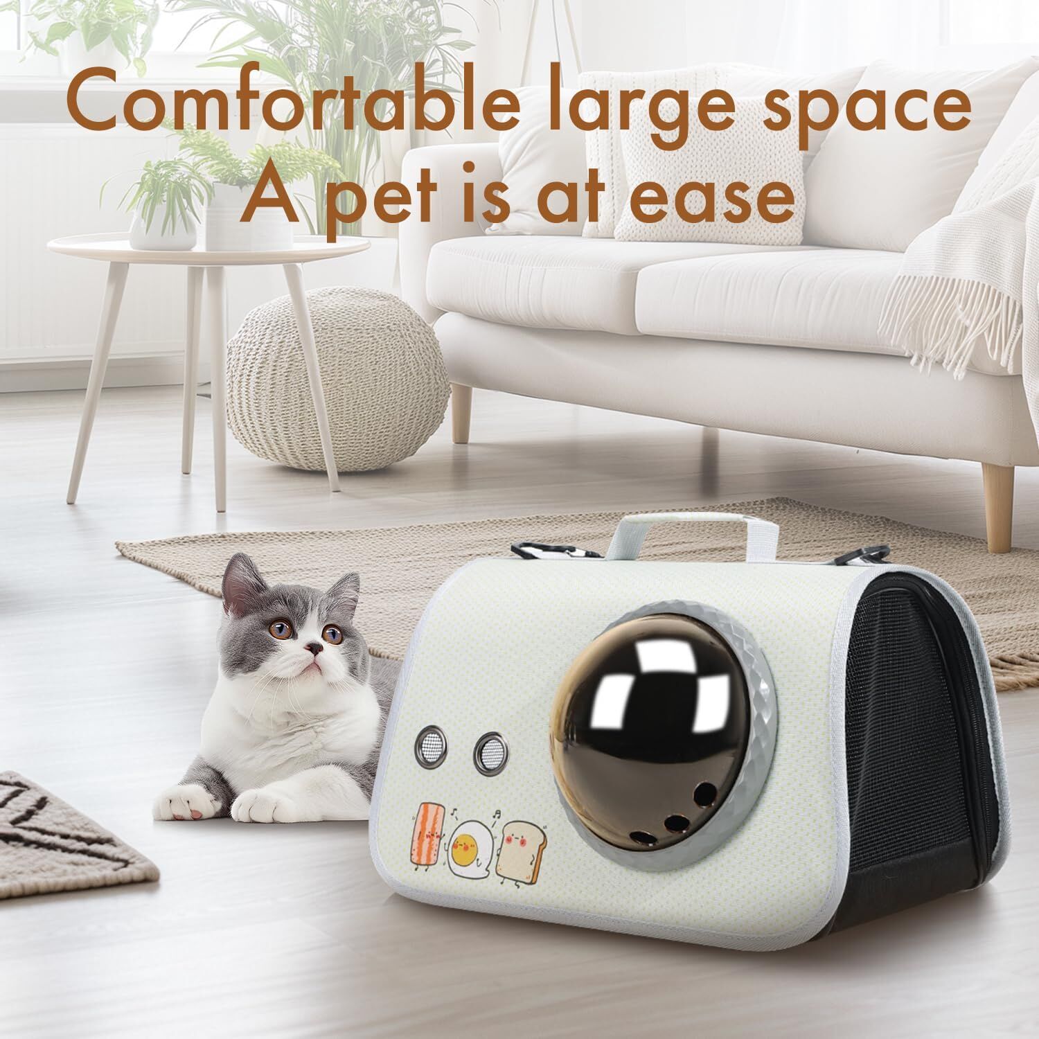 Large Printed Space Capsule Cat and Dog Bag - Crossbody