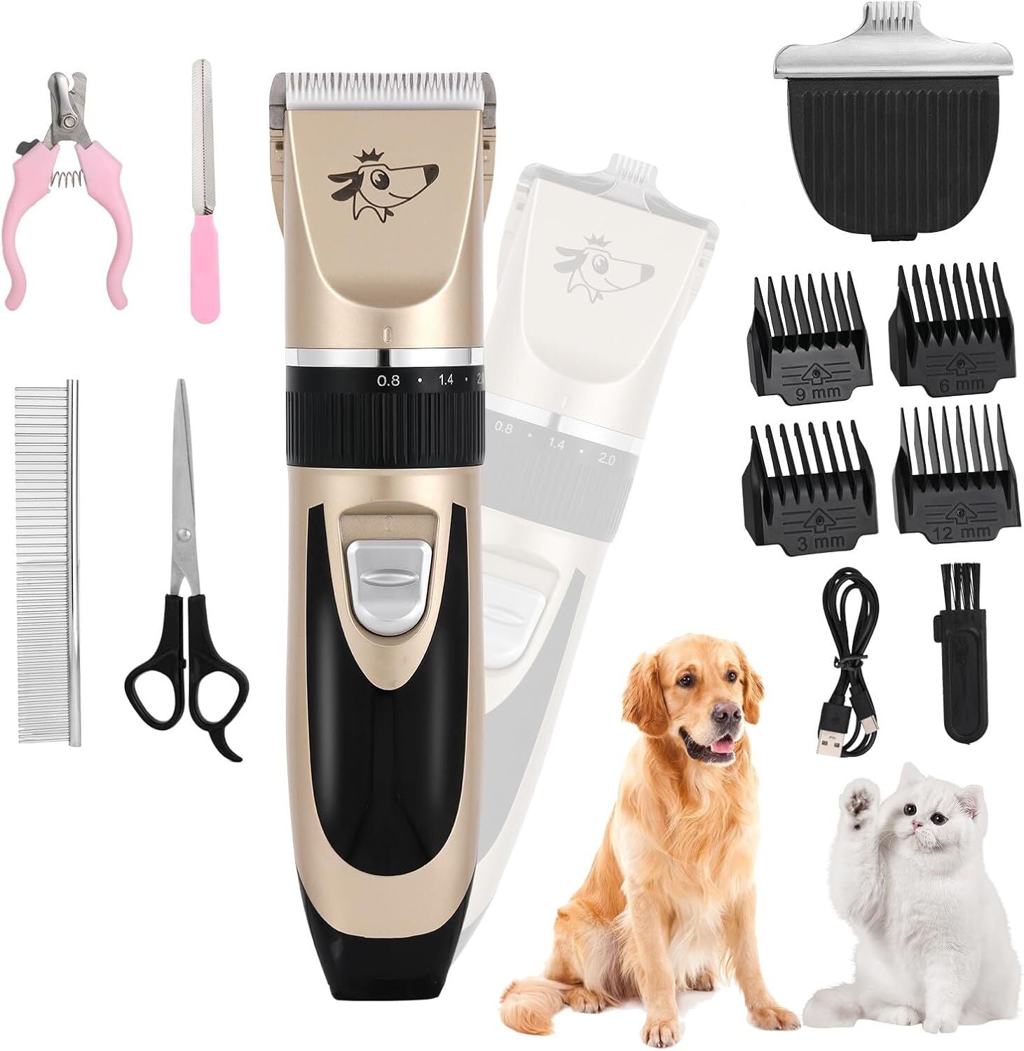 Professional Rechargeable Cordless Dogs Cats Grooming Clippers