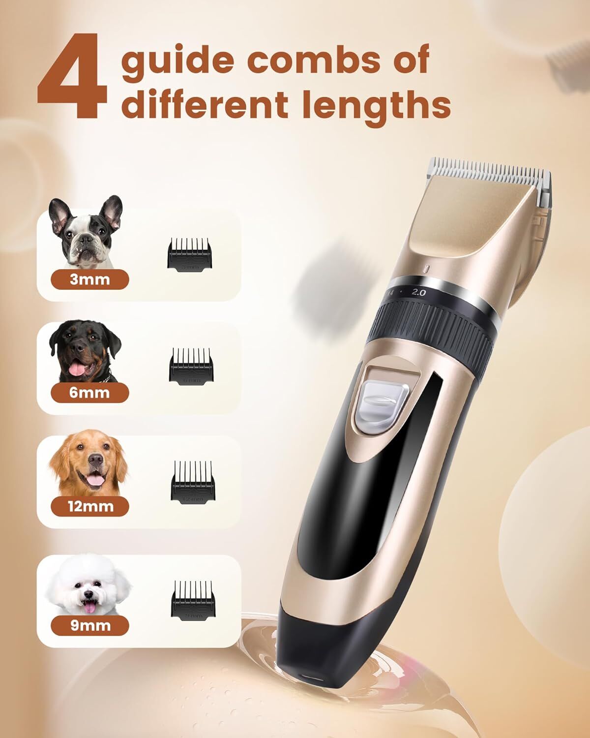 Professional Rechargeable Cordless Dogs Cats Grooming Clippers