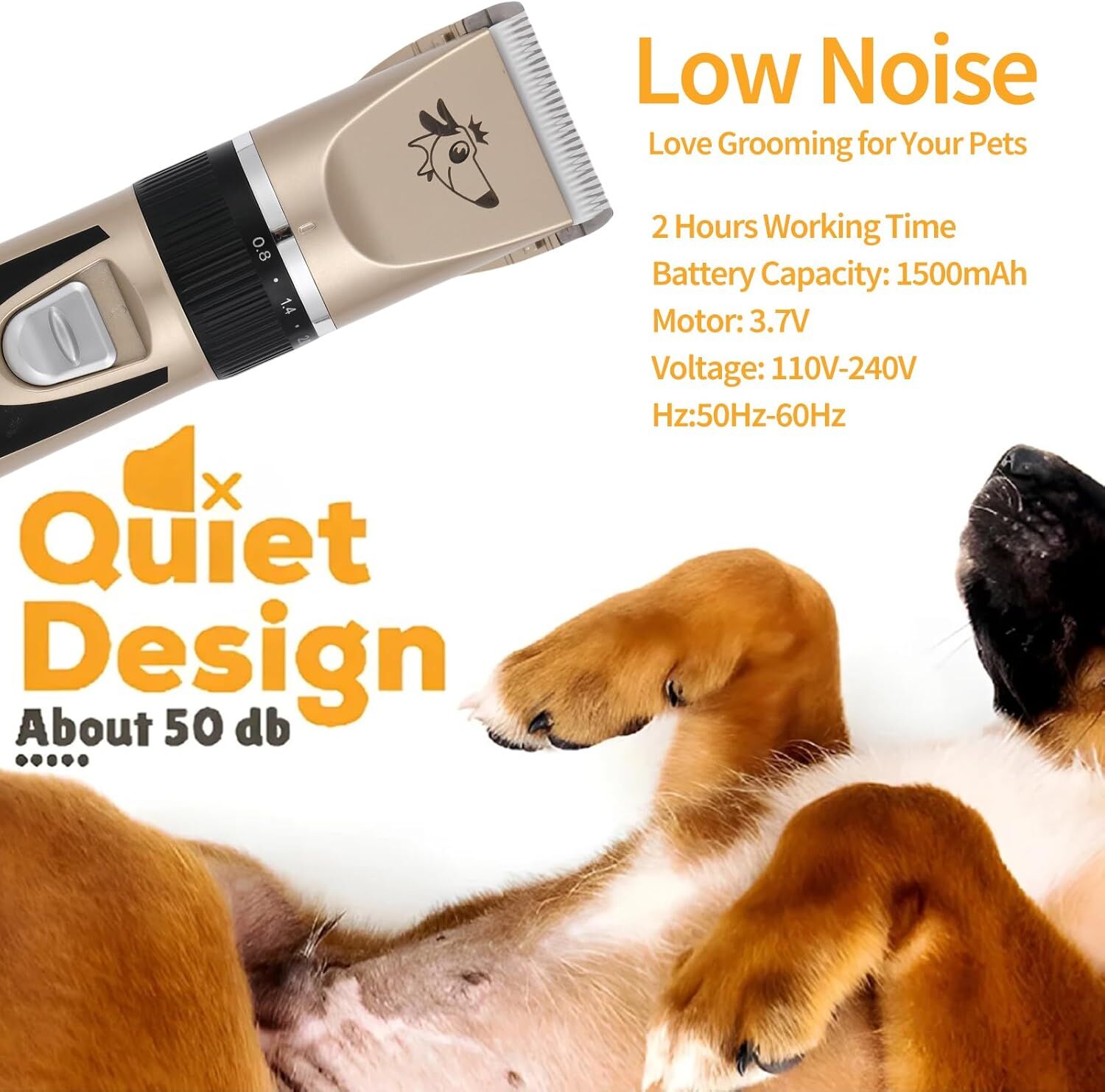 Professional Rechargeable Cordless Dogs Cats Grooming Clippers