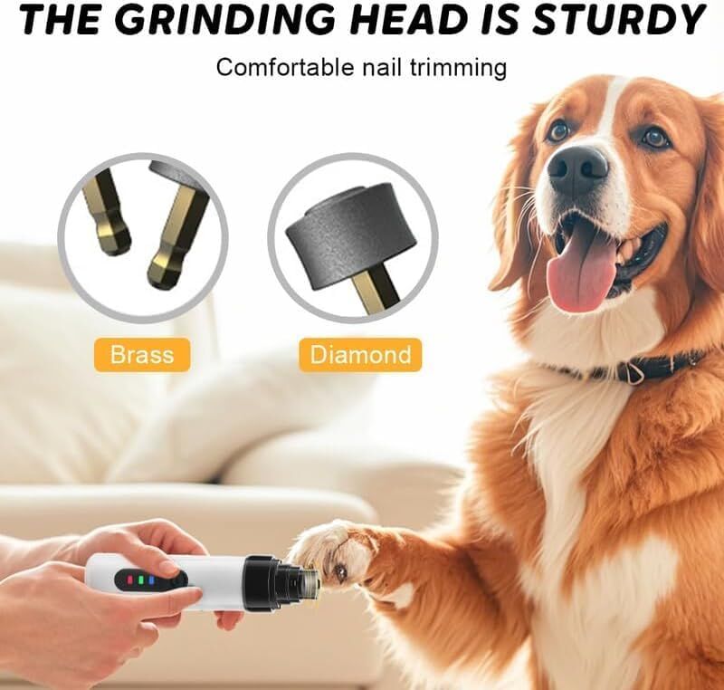 Silent Pro Nail Grinder, 2025 New Dog Nail Trimmer, USB Rechargeable Pet Nail Grinder Tool
