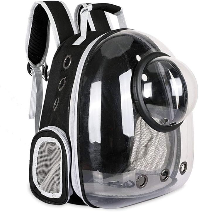 Capsule Backpack Small-Medium for Cat & Dog - Pet Carrier Black