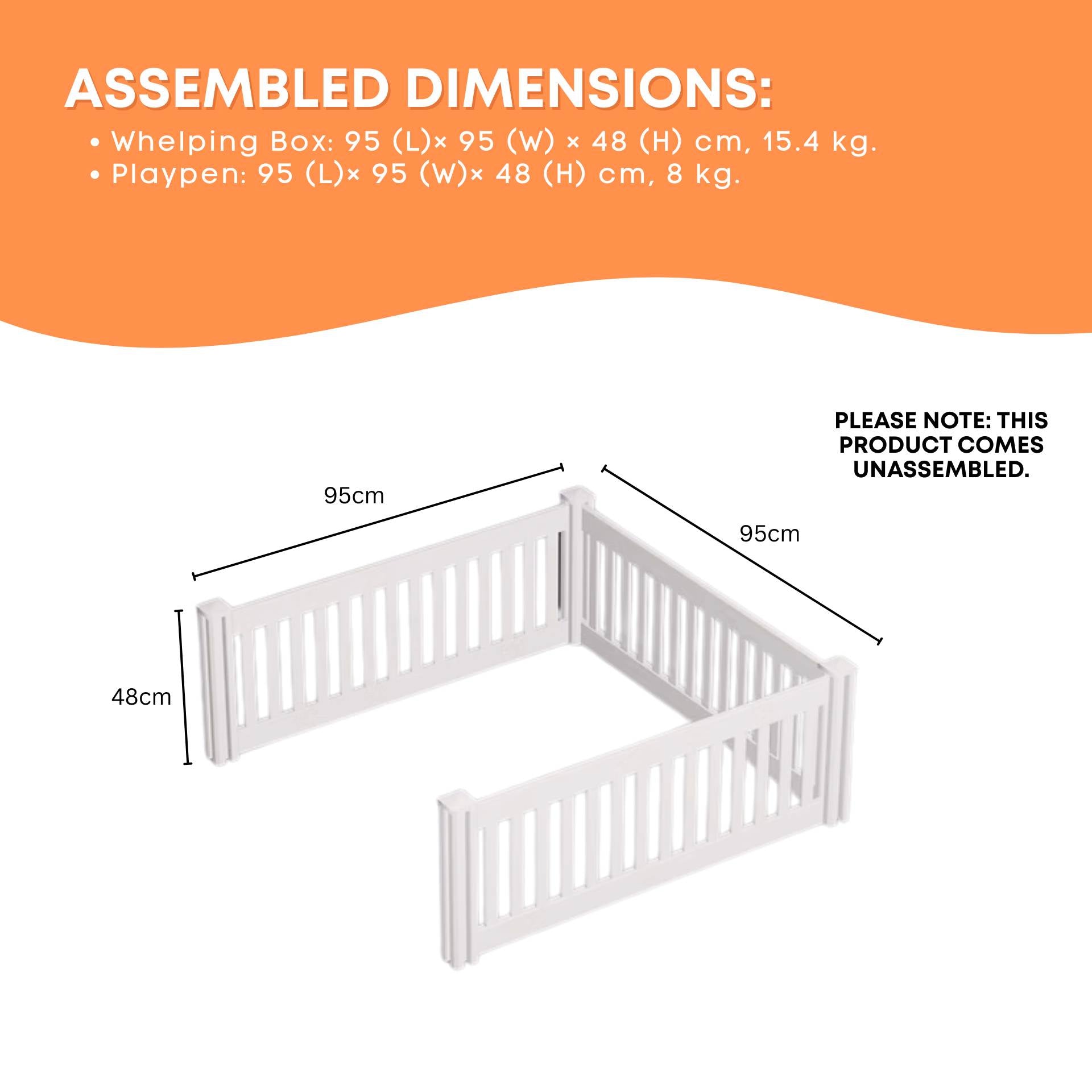 PVC Play Pen Extension - 95cm x 95cm x 48cm