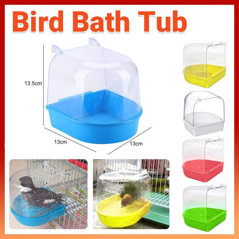 Bird Water Bath Tub - Pet Cleaning - Blue