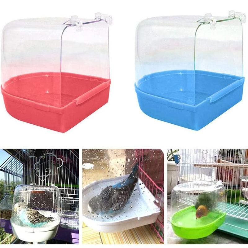 Bird Water Bath Tub - Pet Cleaning - Blue