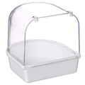 Bird Water Bath For Pet Cage Hanging Bowl - White