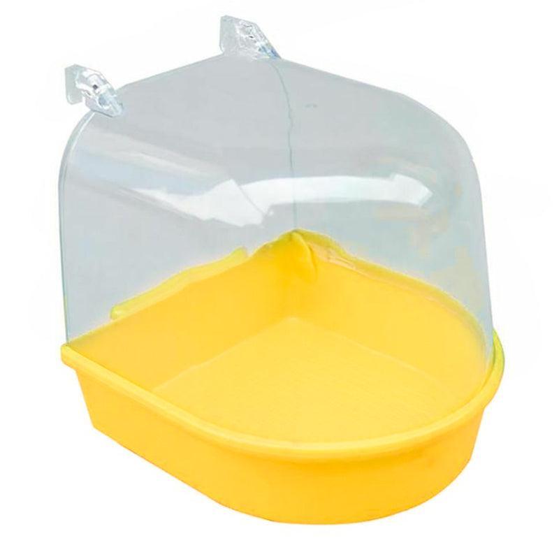 Bird Water Bath For Pet Cage Hanging Bowl - White