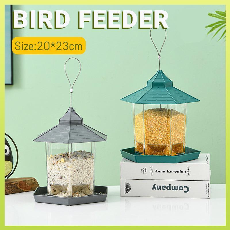 Garden Hanging Wild Bird Feeder Gazebo Shape Outdoor - Green
