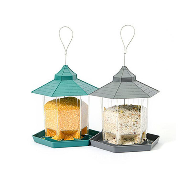 Garden Hanging Wild Bird Feeder Gazebo Shape Outdoor - Green