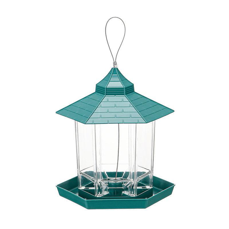 Garden Hanging Wild Bird Feeder Gazebo Shape Outdoor - Green