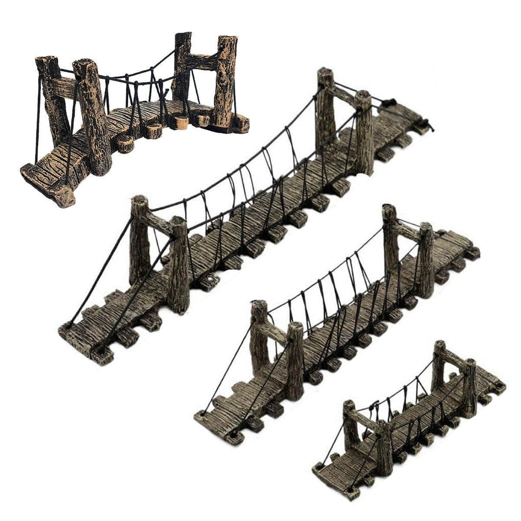 Resin Bridge Aquarium Decoration Fish Tank Accessories Shrimp Tortoise Climbing - Suspension Bridge-L