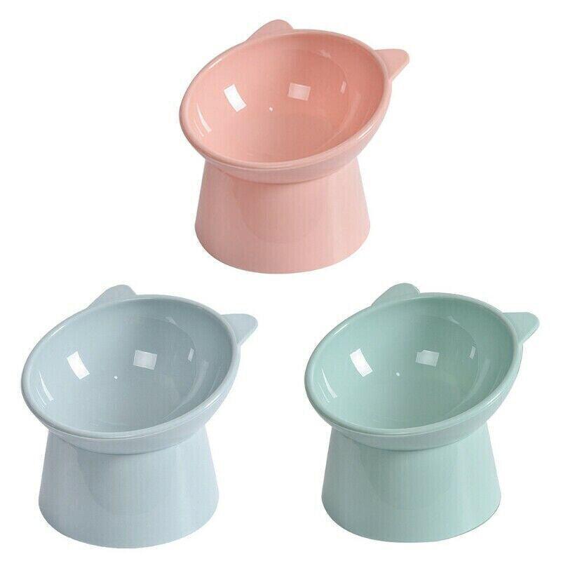Elevated Pet Bowl Cat Dog Feeder Food Water Tilted Bowl - Green