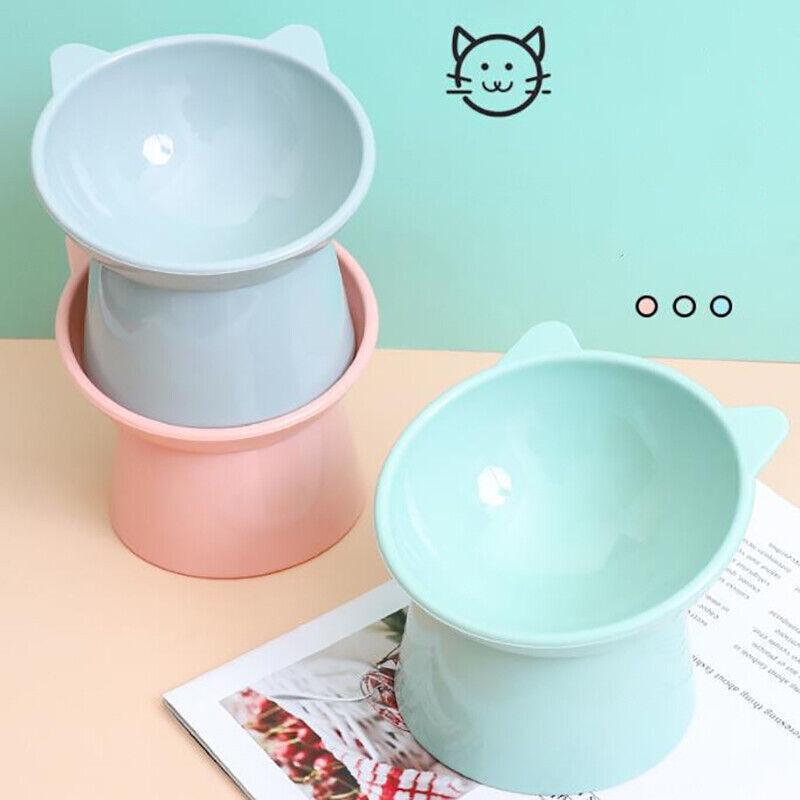 Elevated Pet Bowl Cat Dog Feeder Food Water Tilted Bowl - Green