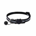 Reflective Cat Collar with Buckle and Bell Adjustable for Small Pet Use - Black