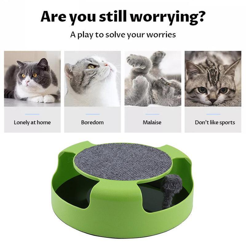 Motion Kitten Catch The Mouse Toy Interactive Cat Training Scratchpad - Red