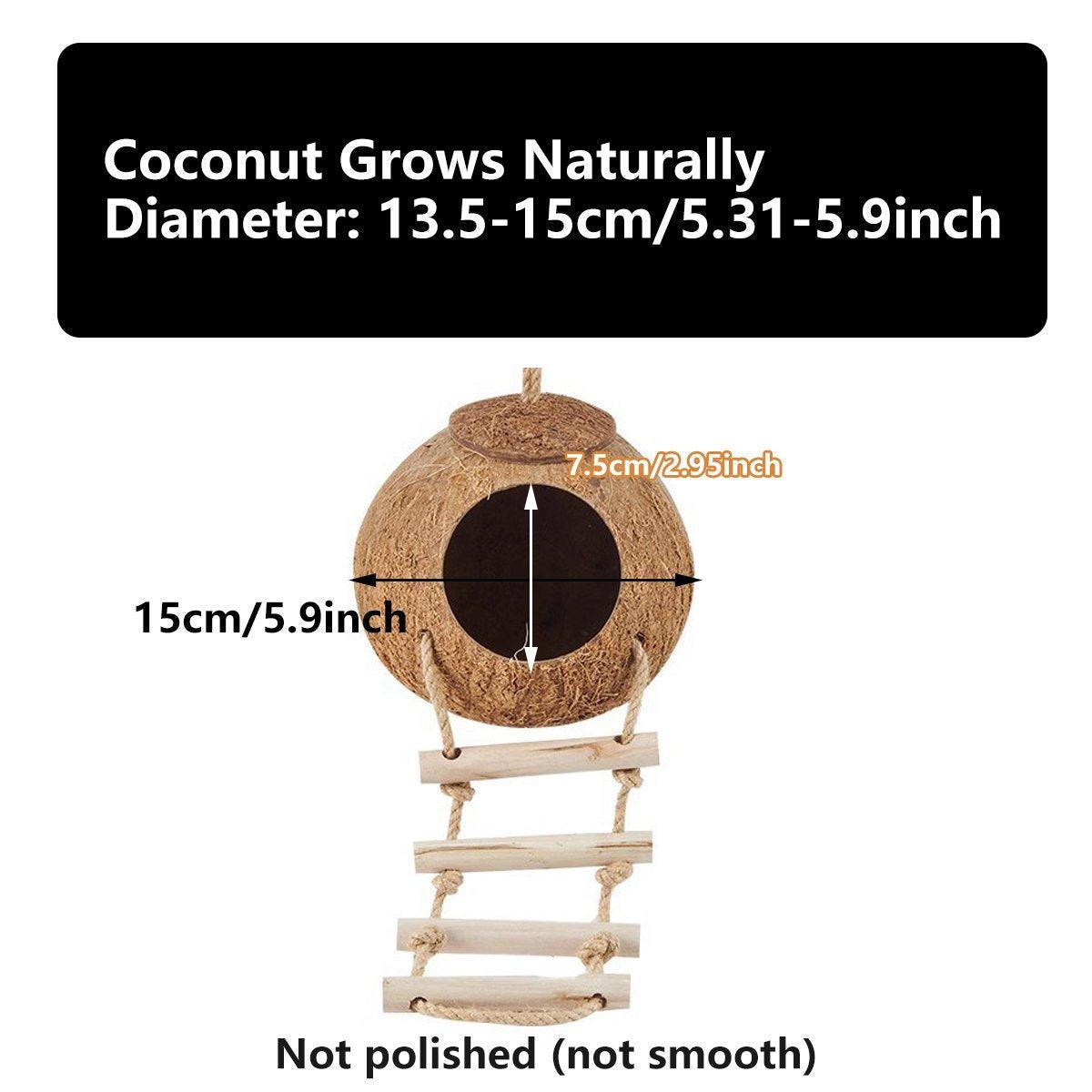 Coconut Nest Bed Hanging Bird Cage for Small Birds - Stairs type
