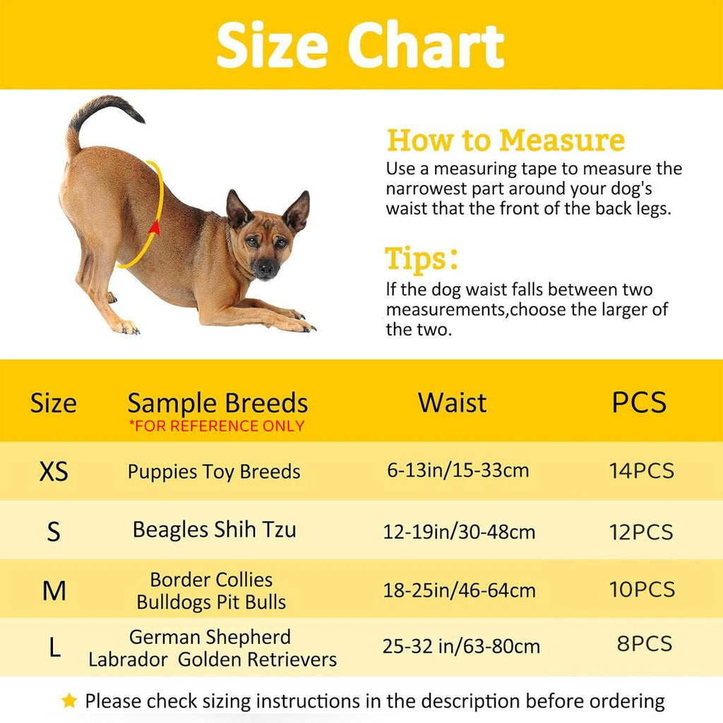 Male Dog Diapers Leakproof Diaper Pants Male for Dogs - S-12PCS