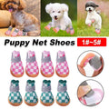 4pcs Breathable small Mesh Dog Shoes Summer Boots - Green-4