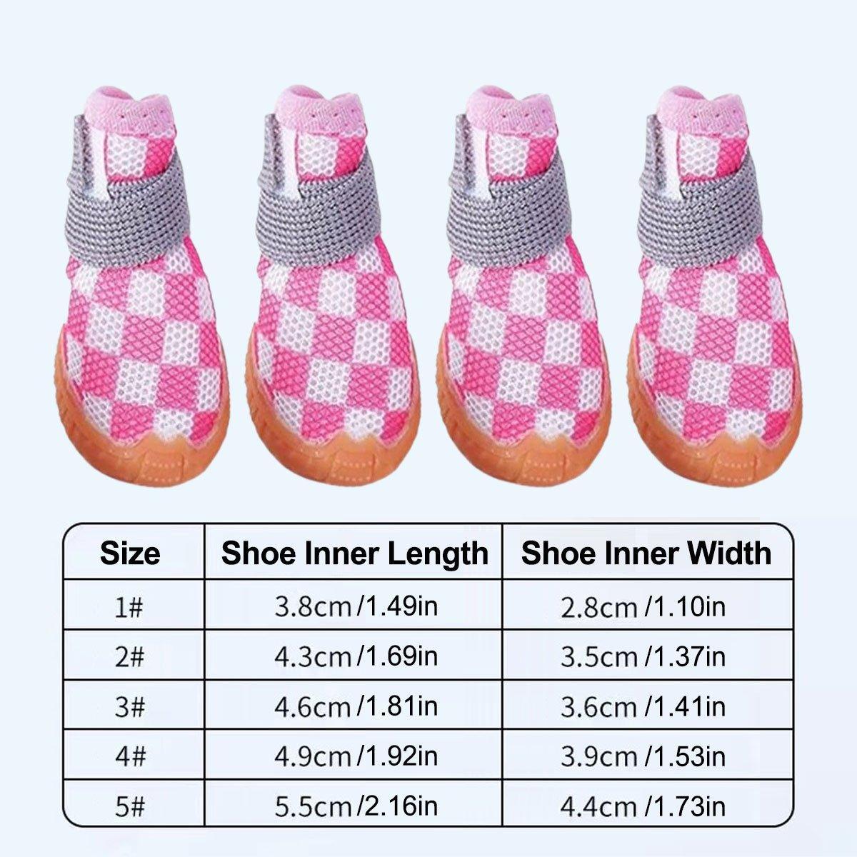 4pcs Breathable small Mesh Dog Shoes Summer Boots - Green-4