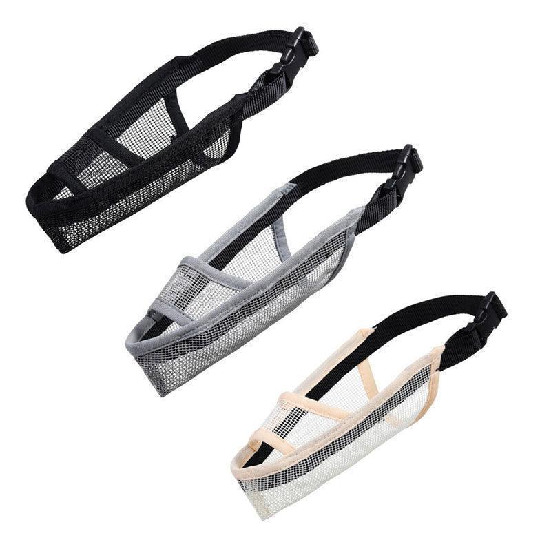 Adjustable XL Size Dog Mask Mouth Muzzle Anti Barking Bite Mask - Grey