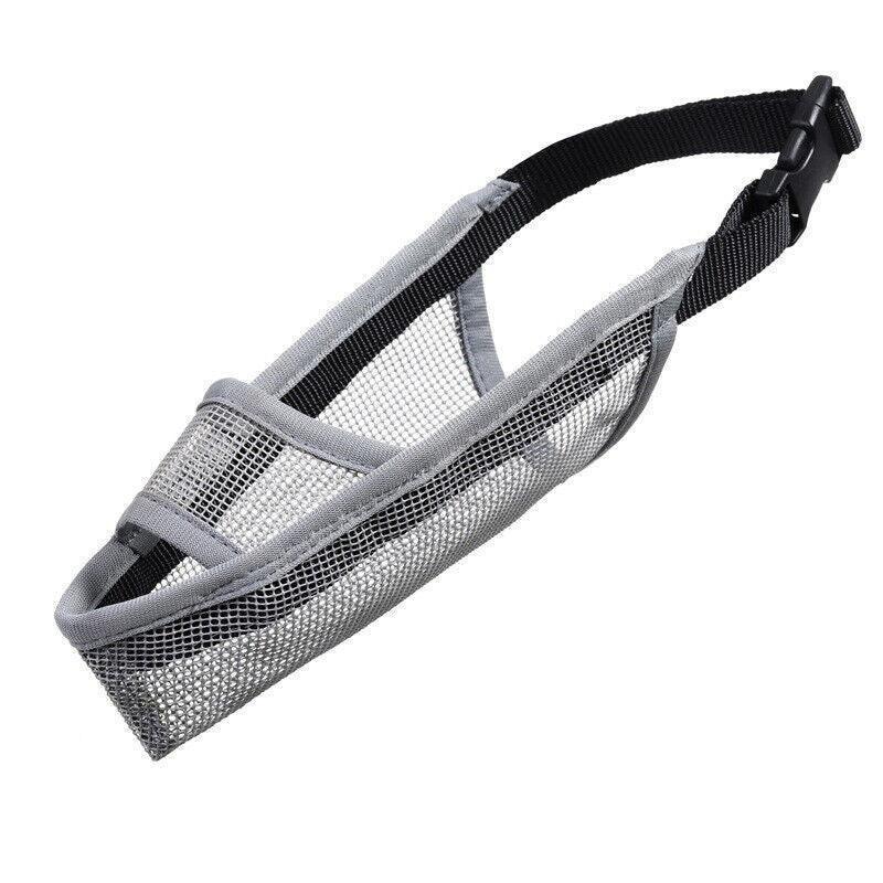 Adjustable XL Size Dog Mask Mouth Muzzle Anti Barking Bite Mask - Grey