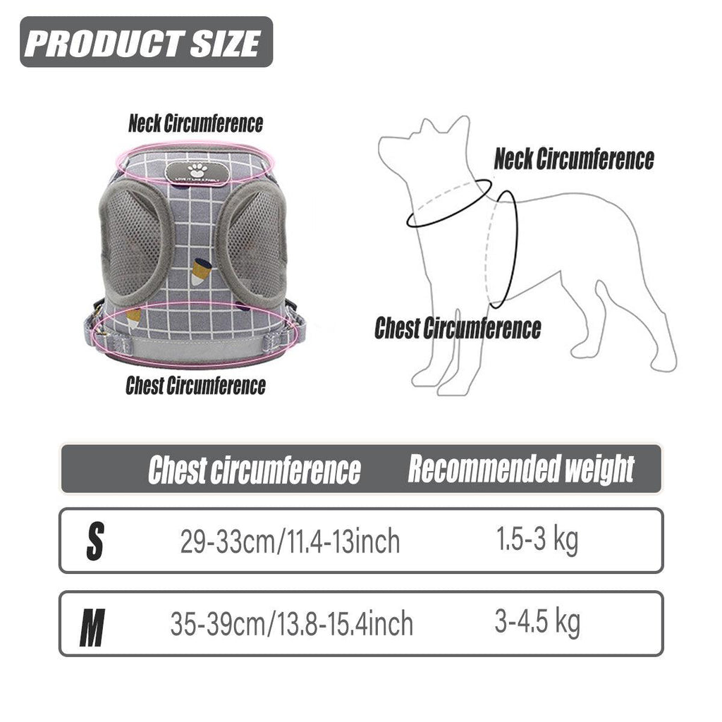Pink Kitten Dog Cat Walking Adjustable Harness Leash Collar - M