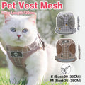 Pink Kitten Dog Cat Walking Adjustable Harness Leash Collar - S
