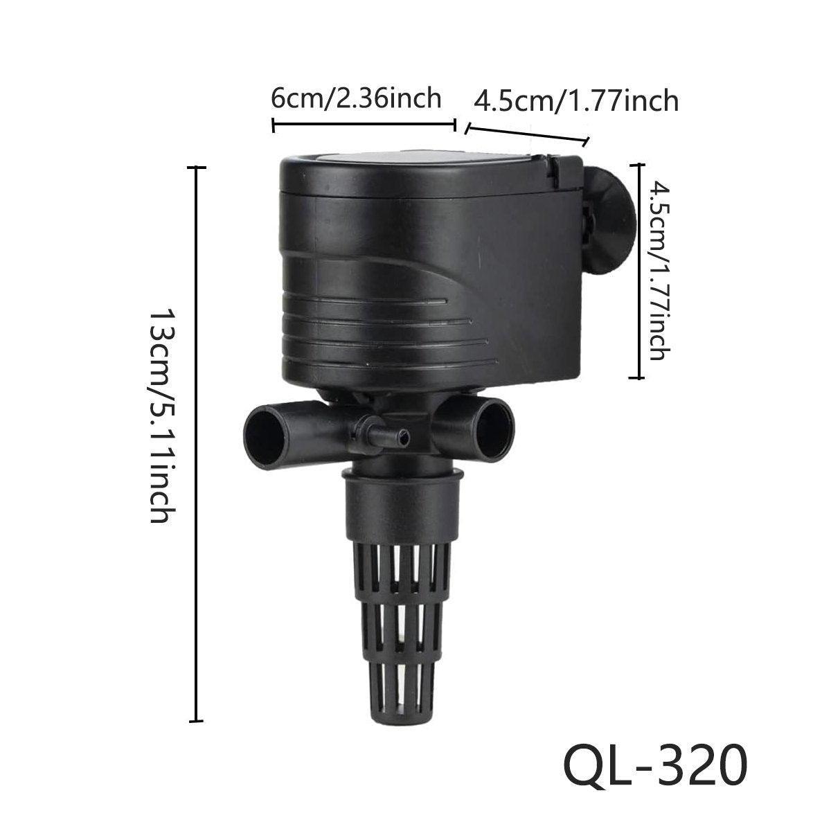 3 in 1 Mini Aquarium- Filter, Submersible Water Purifier and Oxygen Pump - 12W