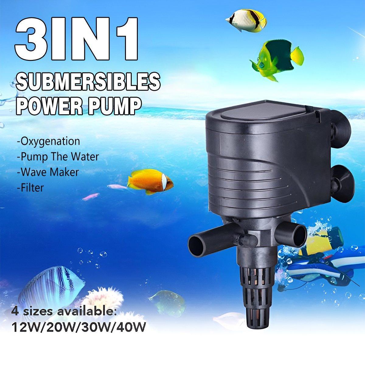 3 in 1 Mini Aquarium- Filter, Submersible Water Purifier and Oxygen Pump - 40W