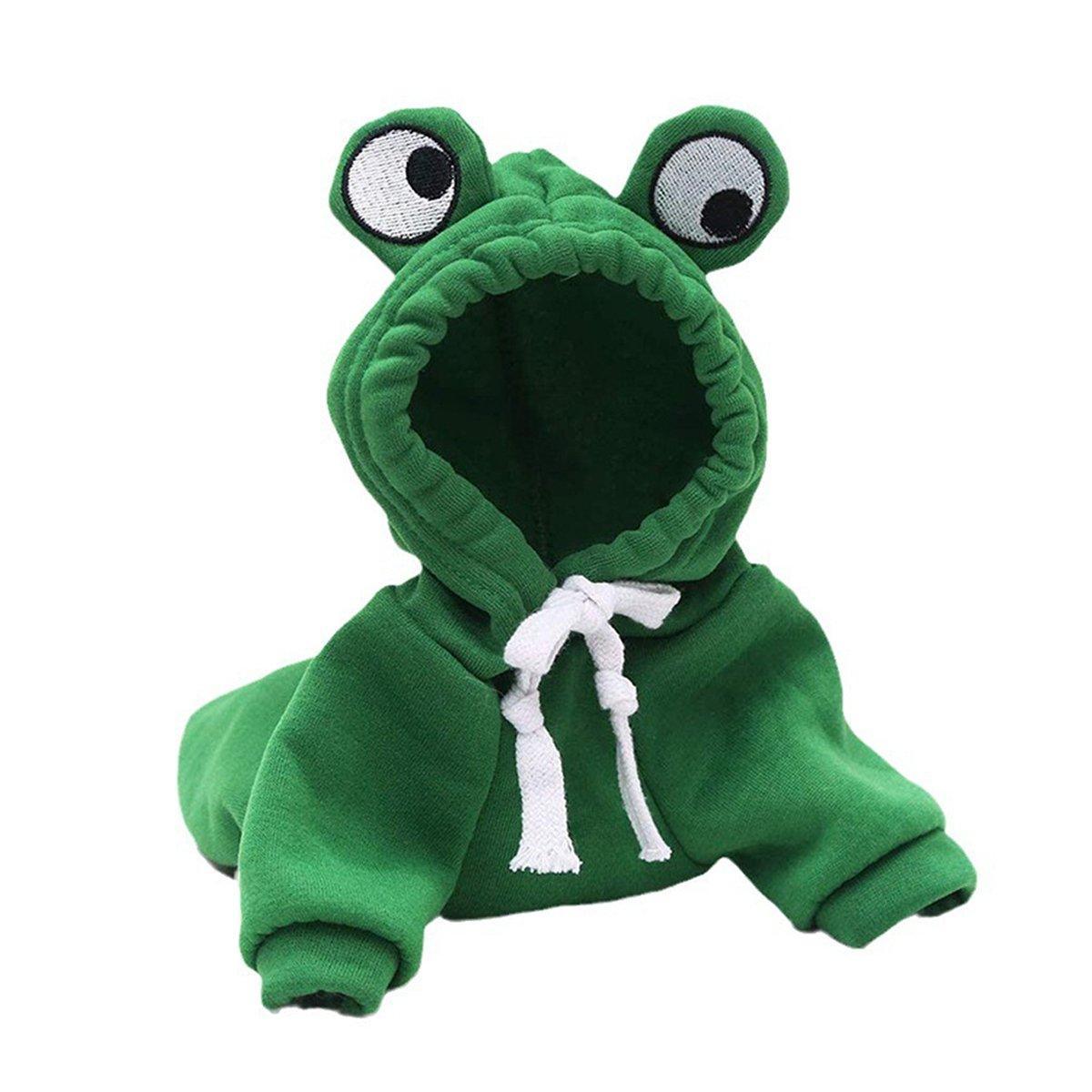 Warm Hooded Frog Autumn Winter Vest for Dogs and Cats - M