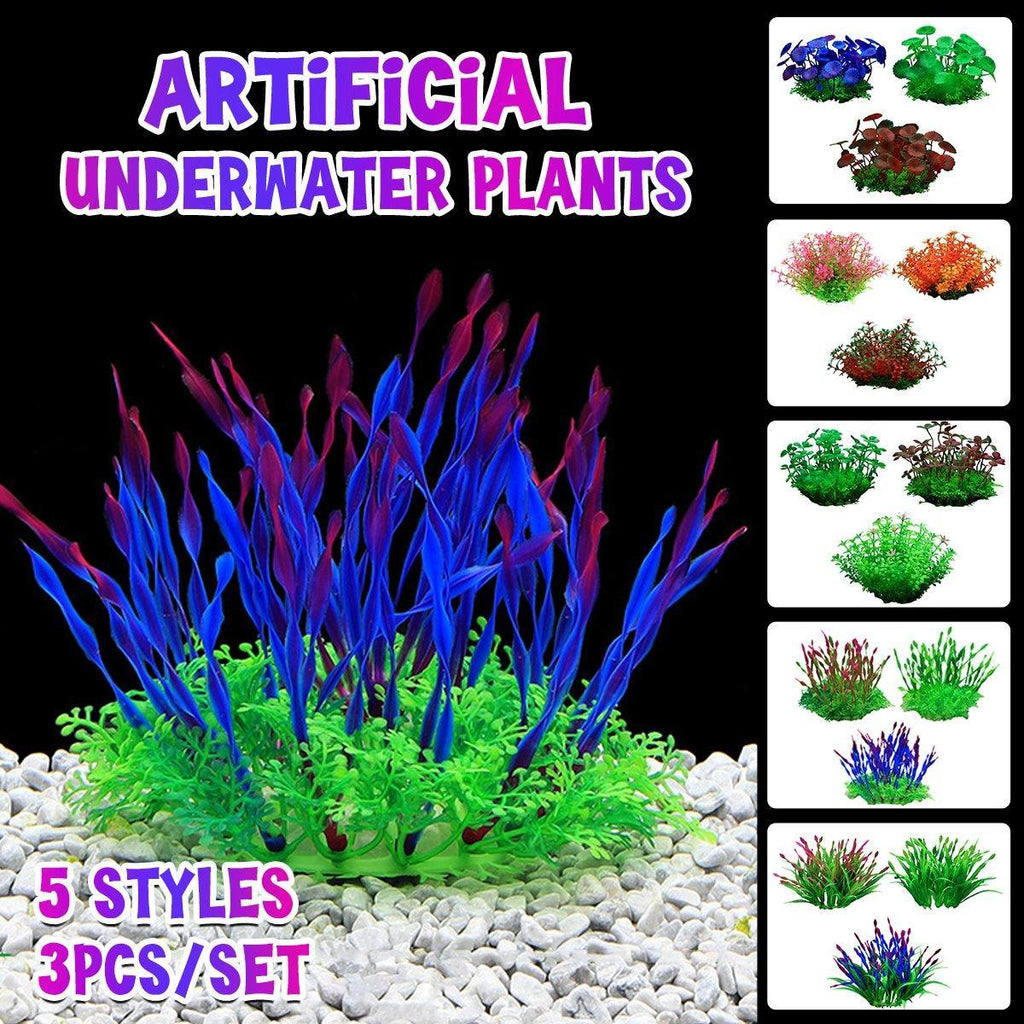 Artificial Water Grass Aquarium Landscape Simulation Plants Fish Tanks - 03-3PCS