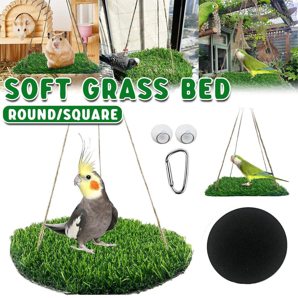 Parrot Turf Hammock Climbing Toy for Guinea Pig Bed Hanging Swing for Small Pet - Quadrate