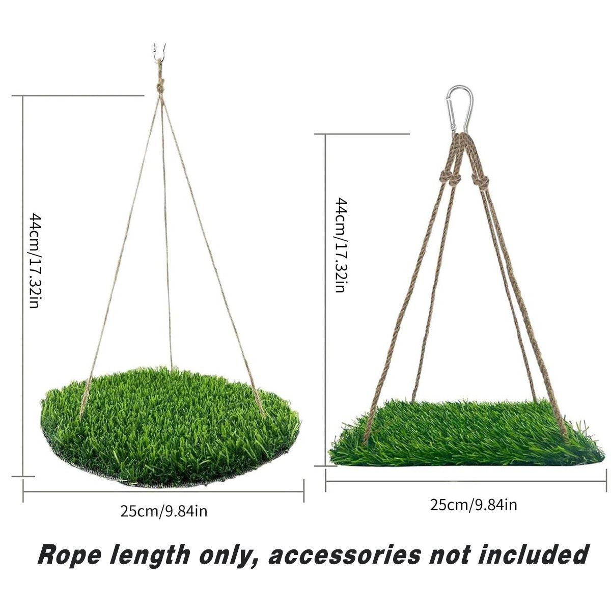 Parrot Turf Hammock Climbing Toy for Guinea Pig Bed Hanging Swing for Small Pet - Quadrate