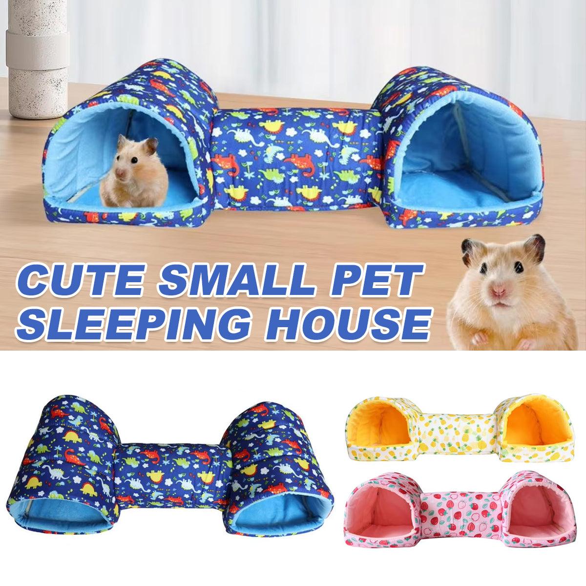 Small Pet Guinea Pig Nest House Cotton Tunnel Bedding - Pink