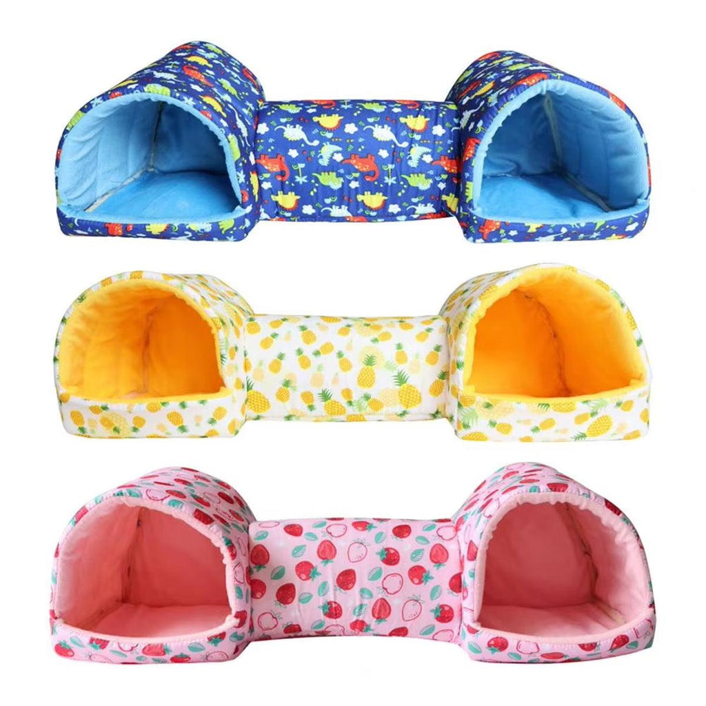 Small Pet Guinea Pig Nest House Cotton Tunnel Bedding - Pink
