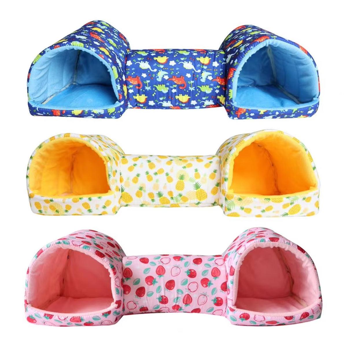 Small Pet Guinea Pig Nest House Cotton Tunnel Bedding - Pink