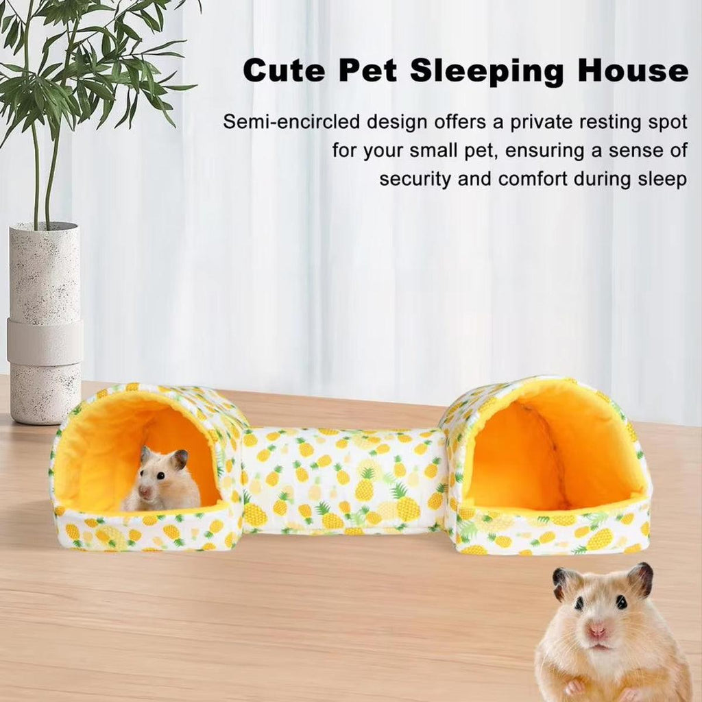Small Pet Guinea Pig Nest House Cotton Tunnel Bedding - Pink
