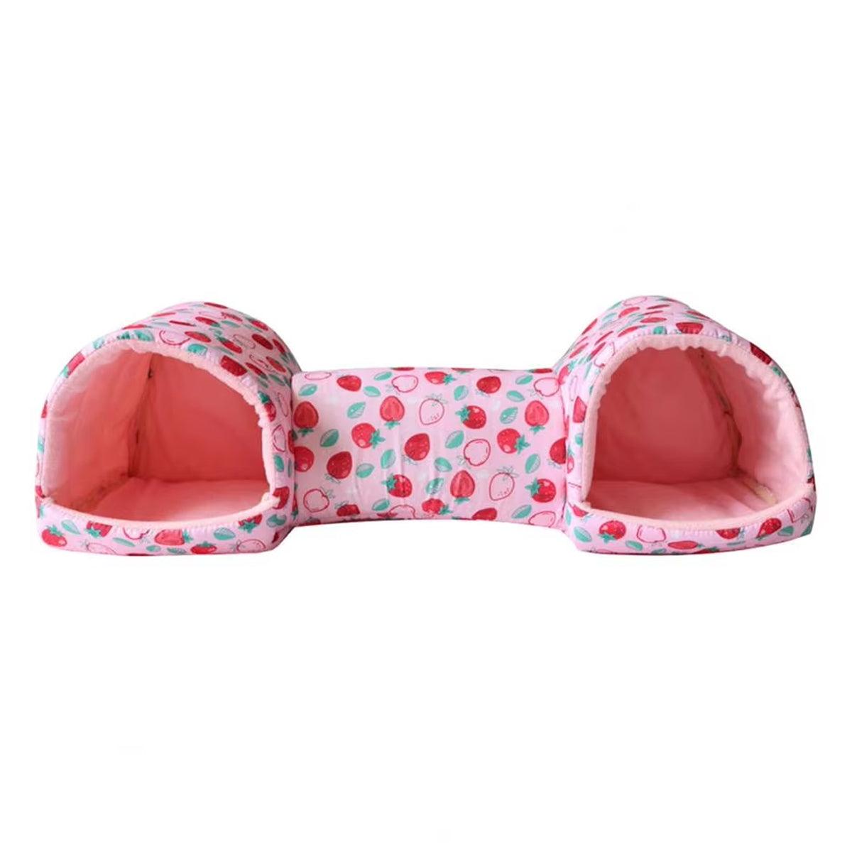 Small Pet Guinea Pig Nest House Cotton Tunnel Bedding - Pink