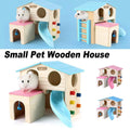 Wooden Luxury Guinea Pig Villa Escape House for Small Animals - Blue