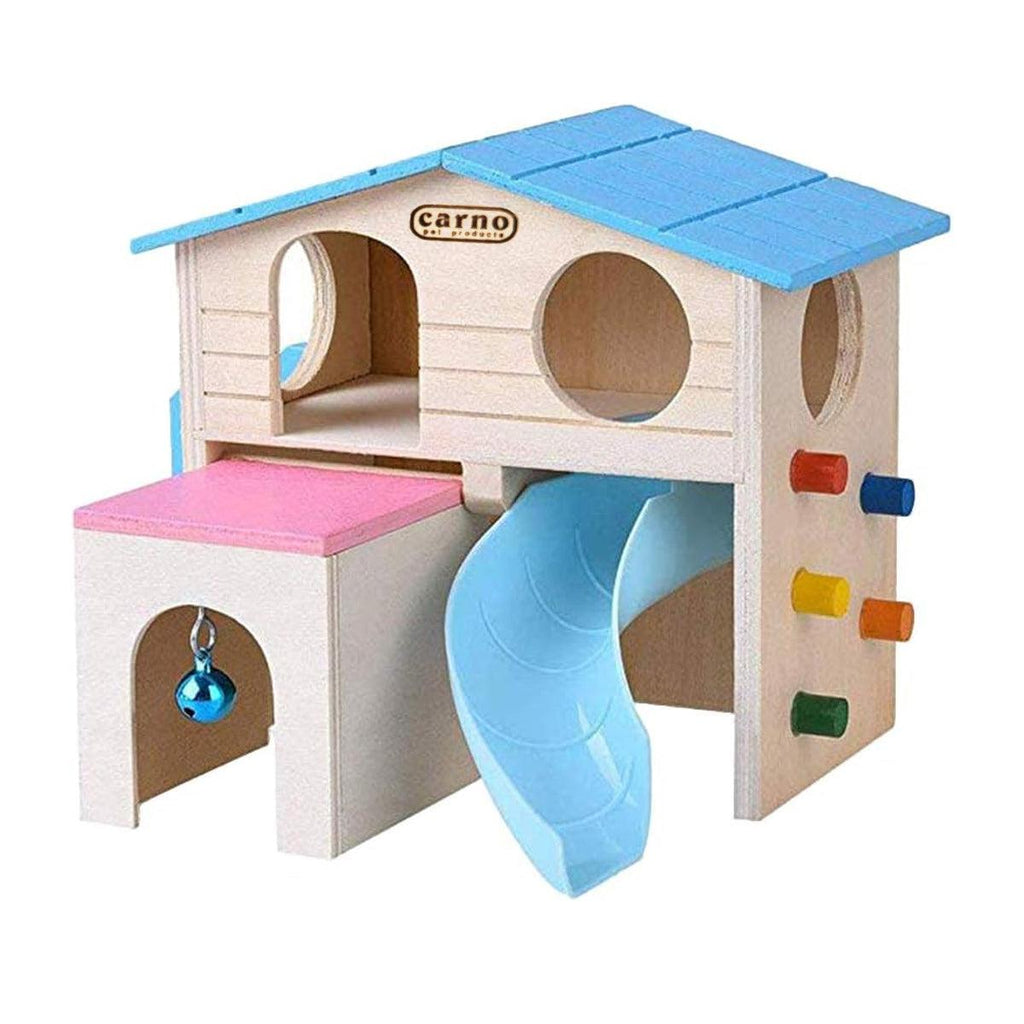 Wooden Luxury Guinea Pig Villa Escape House for Small Animals - Pink