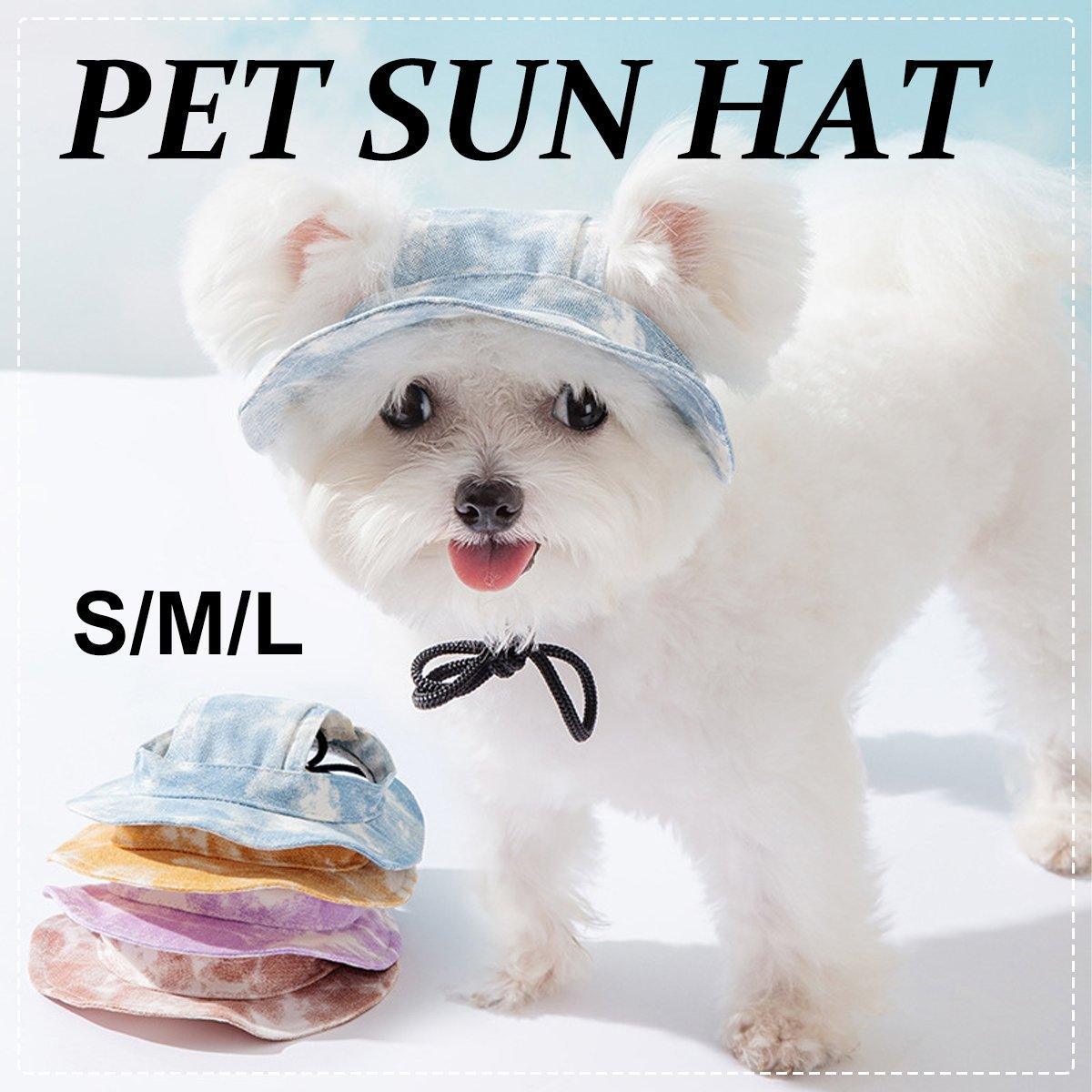 Adjustable Pet Hat with Cute Leaky Ears Sunscreen Four Seasons Use - Orange Red - L