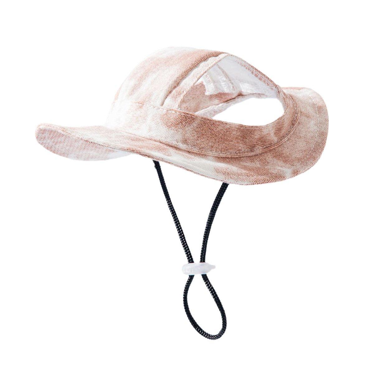 Adjustable Pet Hat with Cute Leaky Ears Sunscreen Four Seasons Use - Orange Red - M