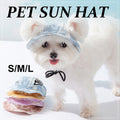Adjustable Pet Hat with Cute Leaky Ears Sunscreen Four Seasons Use - Purple-L