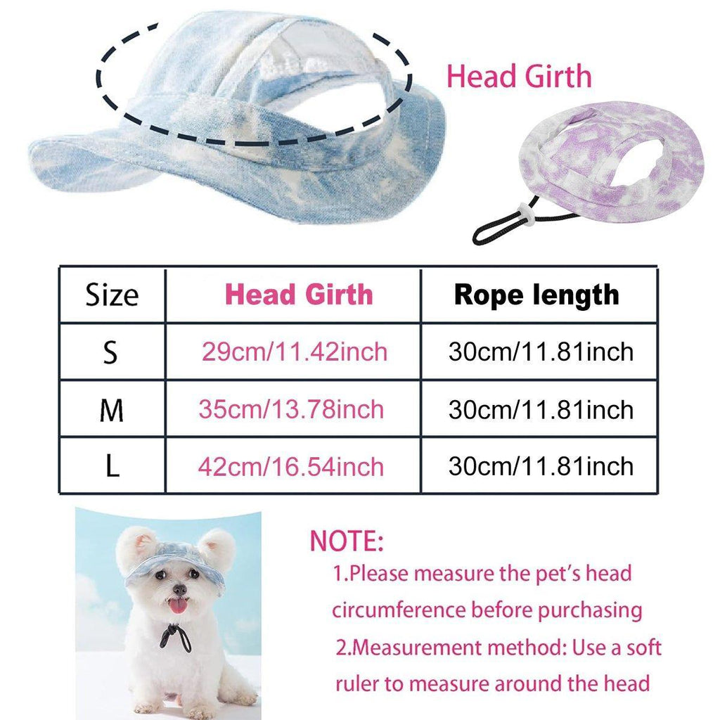 Adjustable Pet Hat with Cute Leaky Ears Sunscreen Four Seasons Use - Purple-L