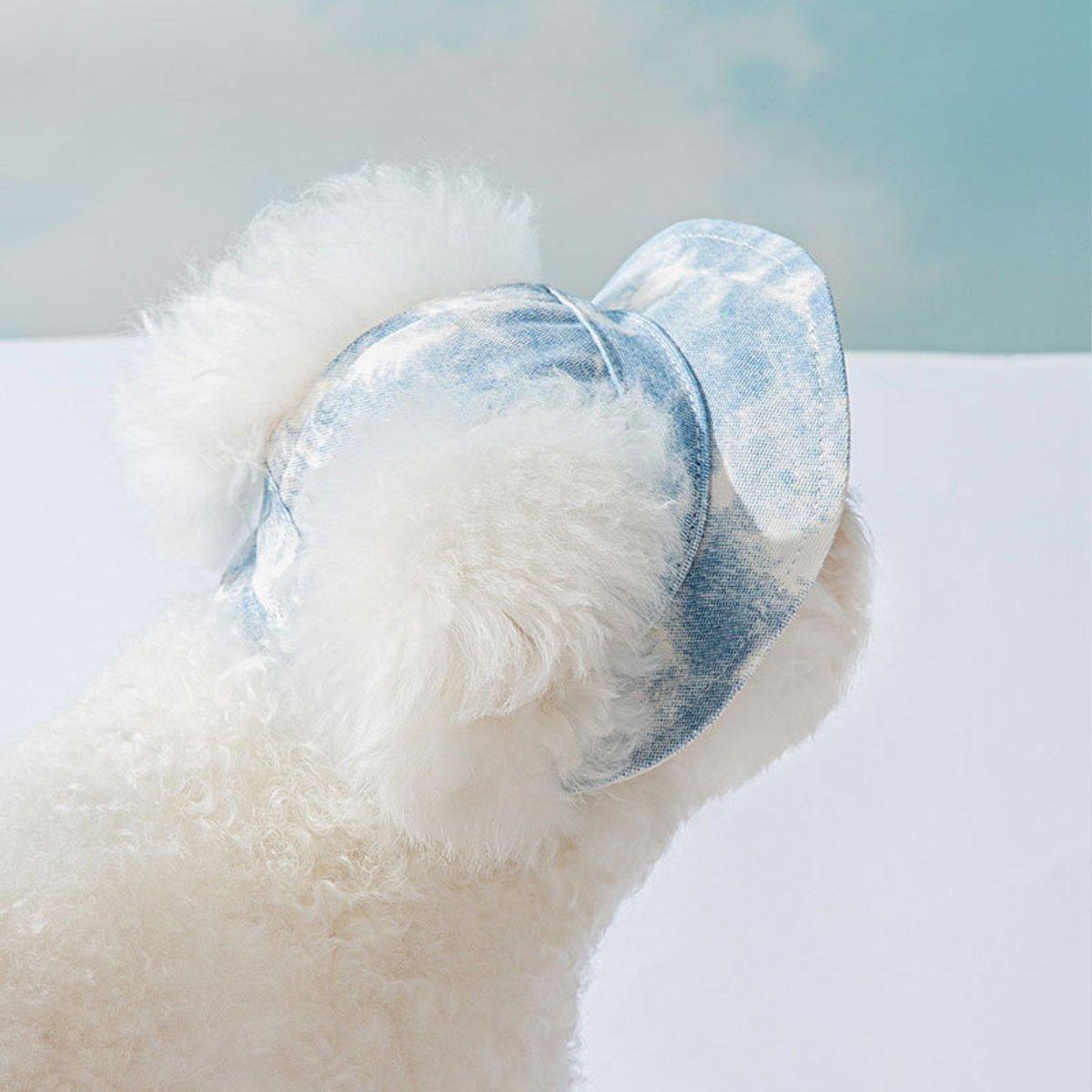 Adjustable Pet Hat with Cute Leaky Ears Sunscreen Four Seasons Use - Purple - S