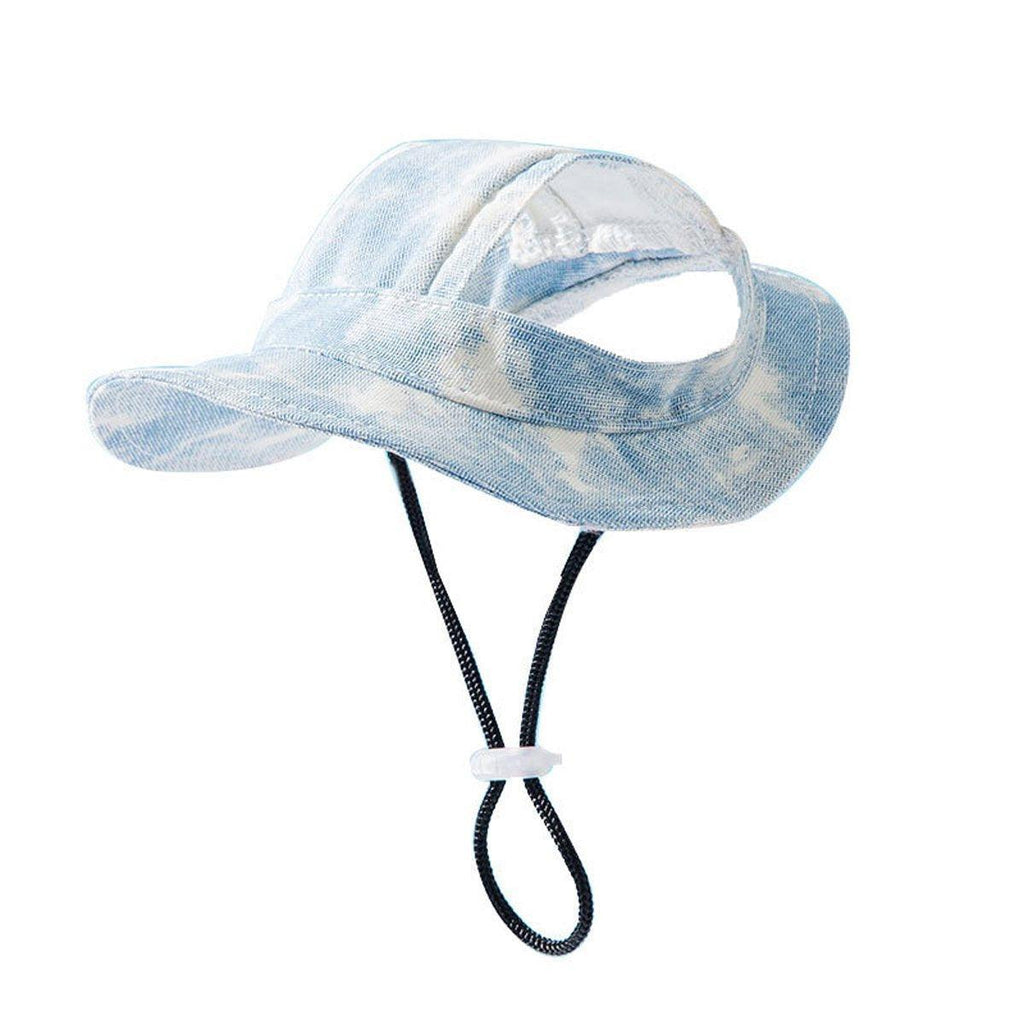Adjustable Pet Hat with Cute Leaky Ears Sunscreen Four Seasons Use - Purple - S