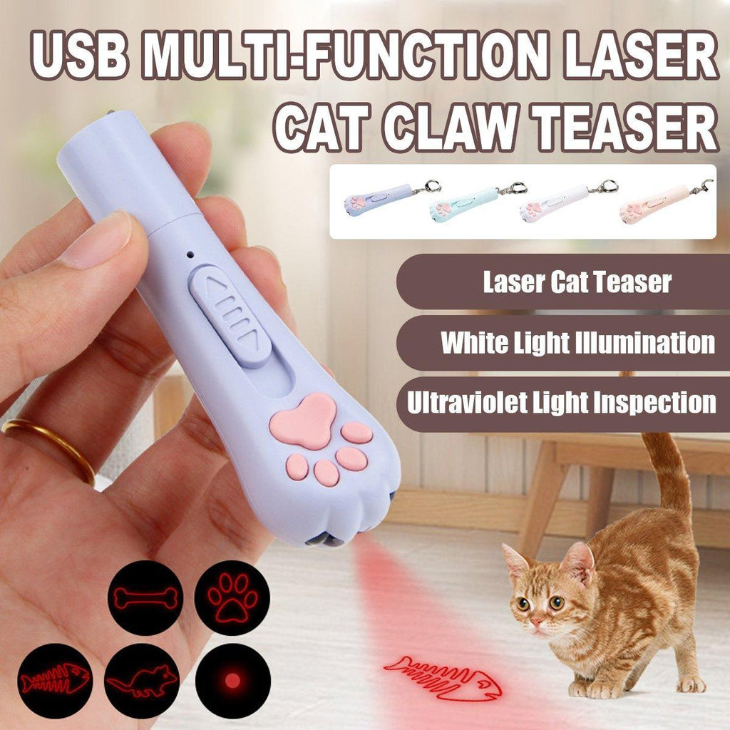 Mini Handheld Cat Claw Interactive Play Wand for Kitten Exercise - Purple