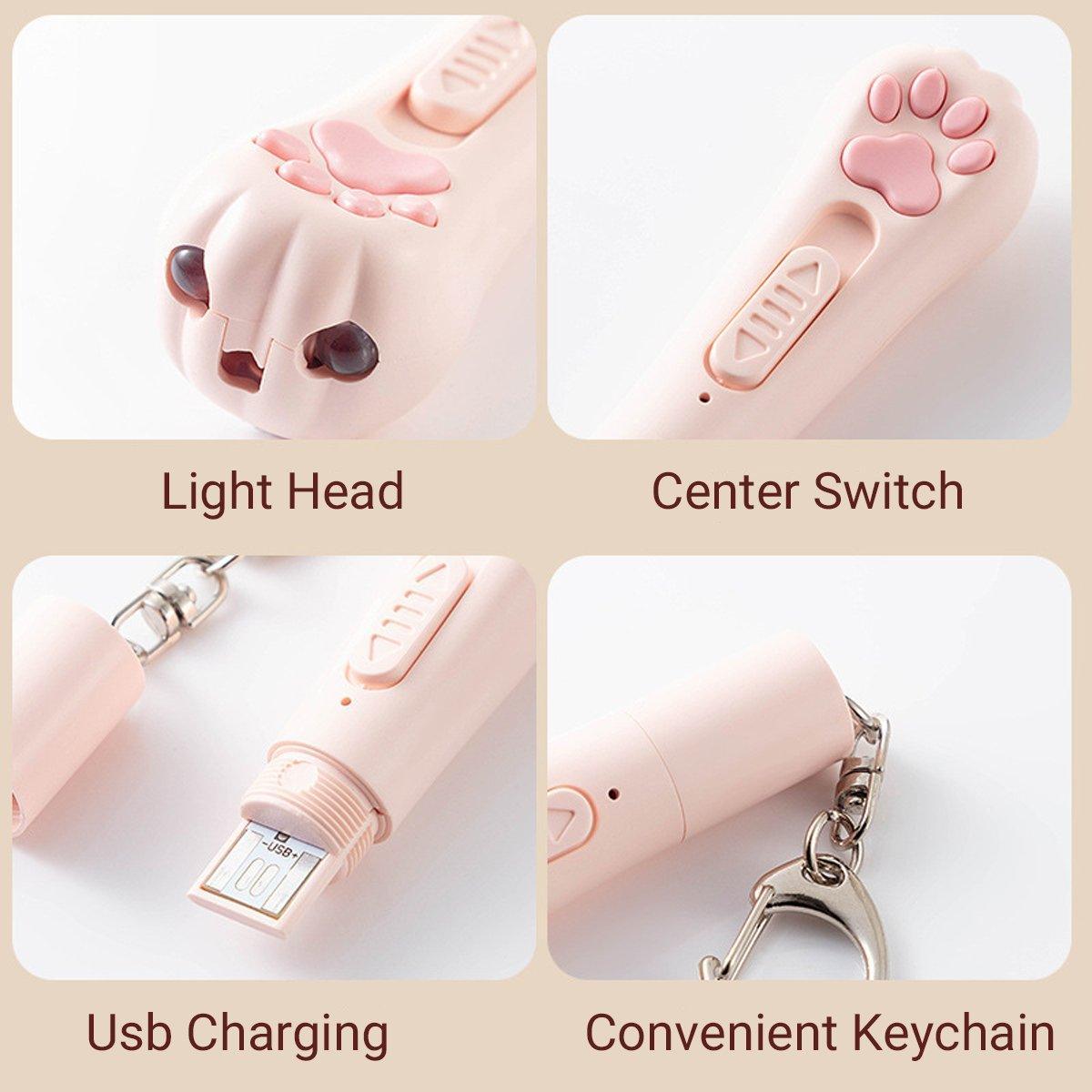 Mini Handheld Cat Claw Interactive Play Wand for Kitten Exercise - Purple