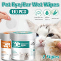 130pcs Wet Wipes Pet Eye/Ear Dog Cat Cleaning Paper Wipes - Eye Wipes